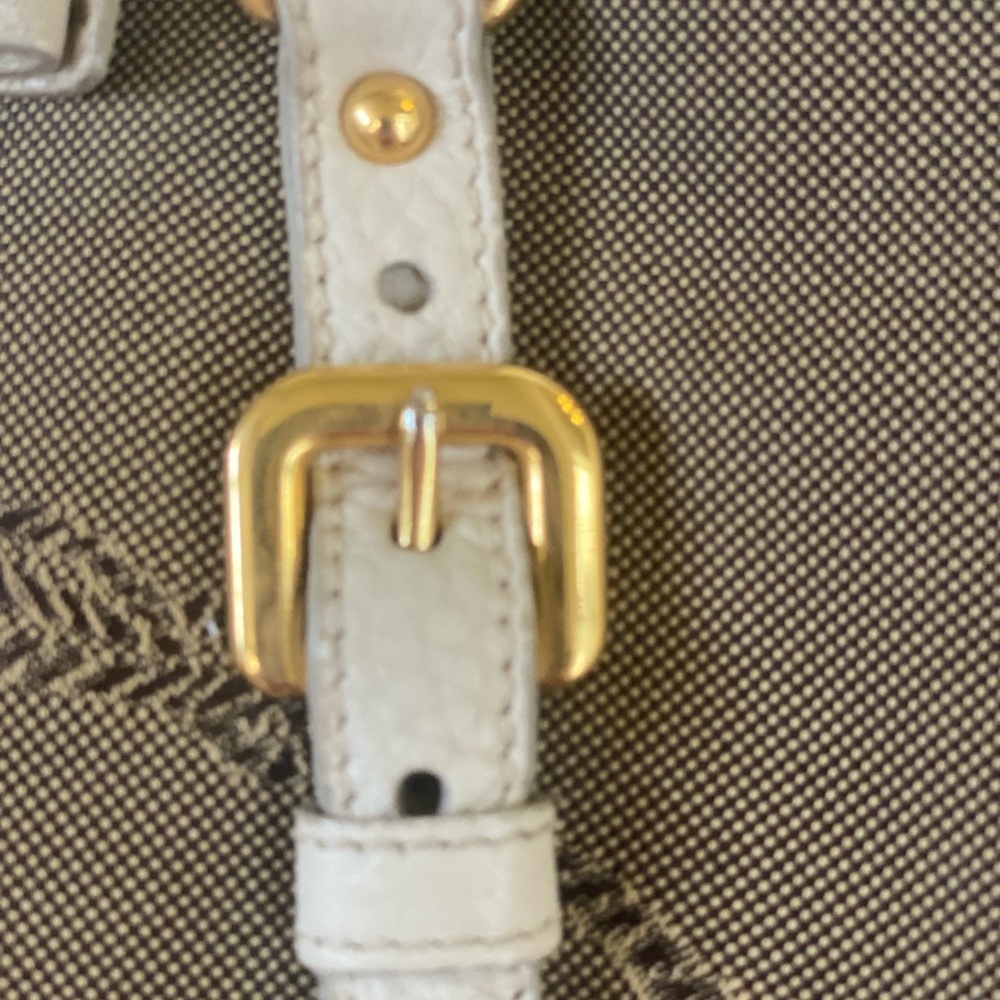 AUTHENTIC PRADA logo convertible tote canvas with leather medium - Picture 8 of 16